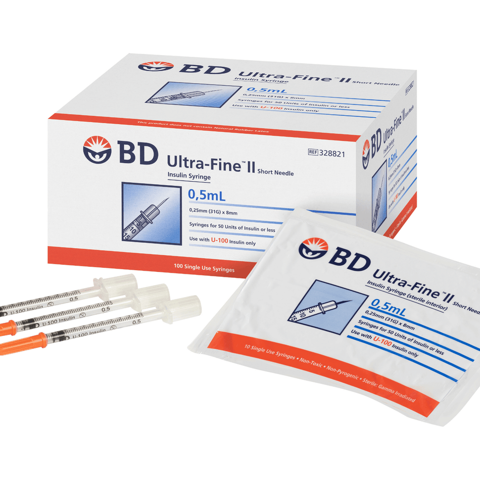 BD Ultra-Fine II Insulin 0.5mL 31g 8mm 100