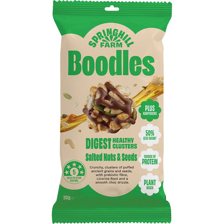 Springhill Farm Boodles Healthy Clusters DIGEST Salted Nuts & Seeds 10x30g
