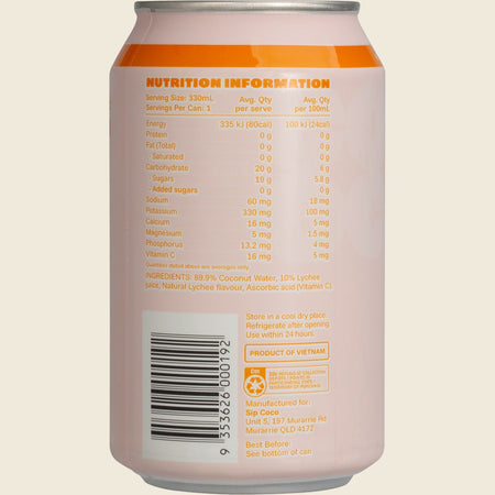 SIP COCO Lychee Coconut Water Can 12x330ml