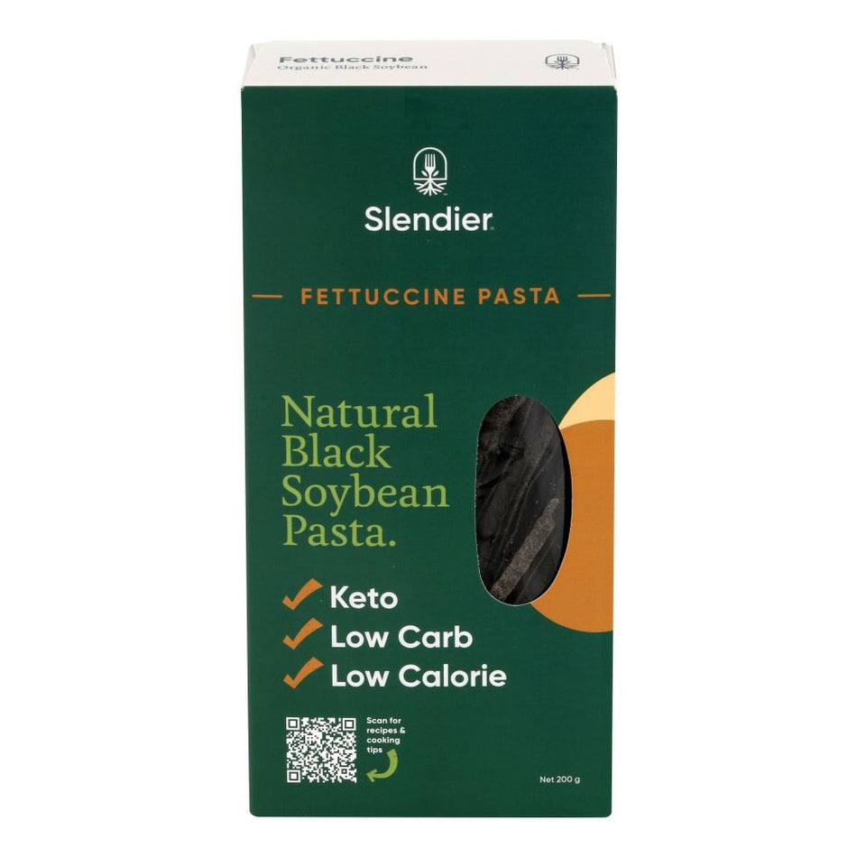 Slendier Natural Black Soybean Organic Fettuccine Pasta 200g (Pack of 6)