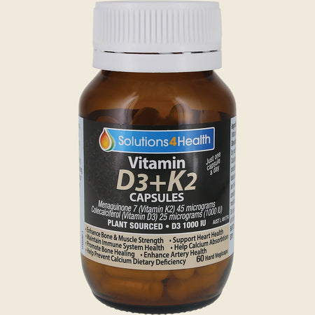 Solutions 4 Health Vitamin D3+K2 60 Caps
