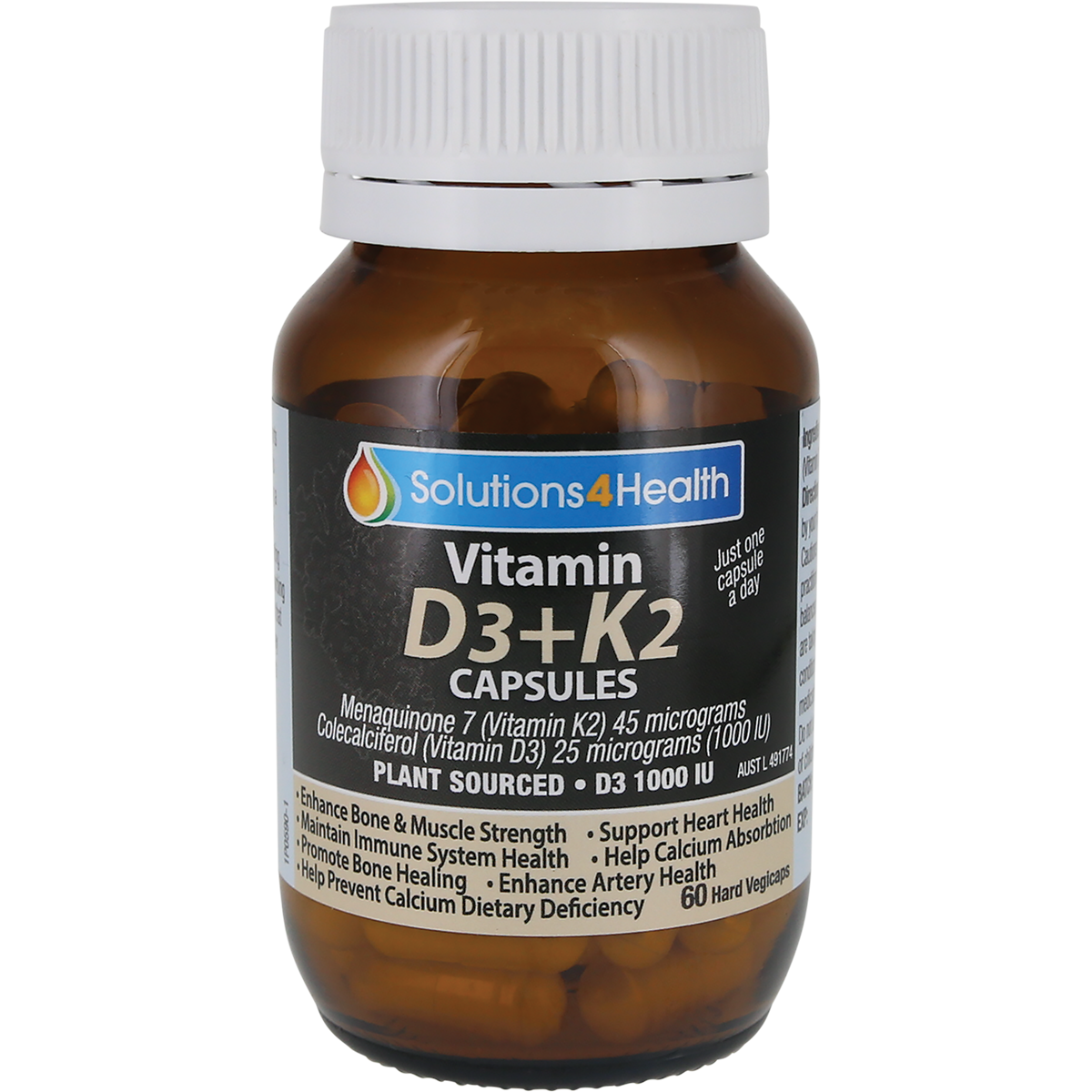 Solutions 4 Health Vitamin D3 + K2 60 Capsules