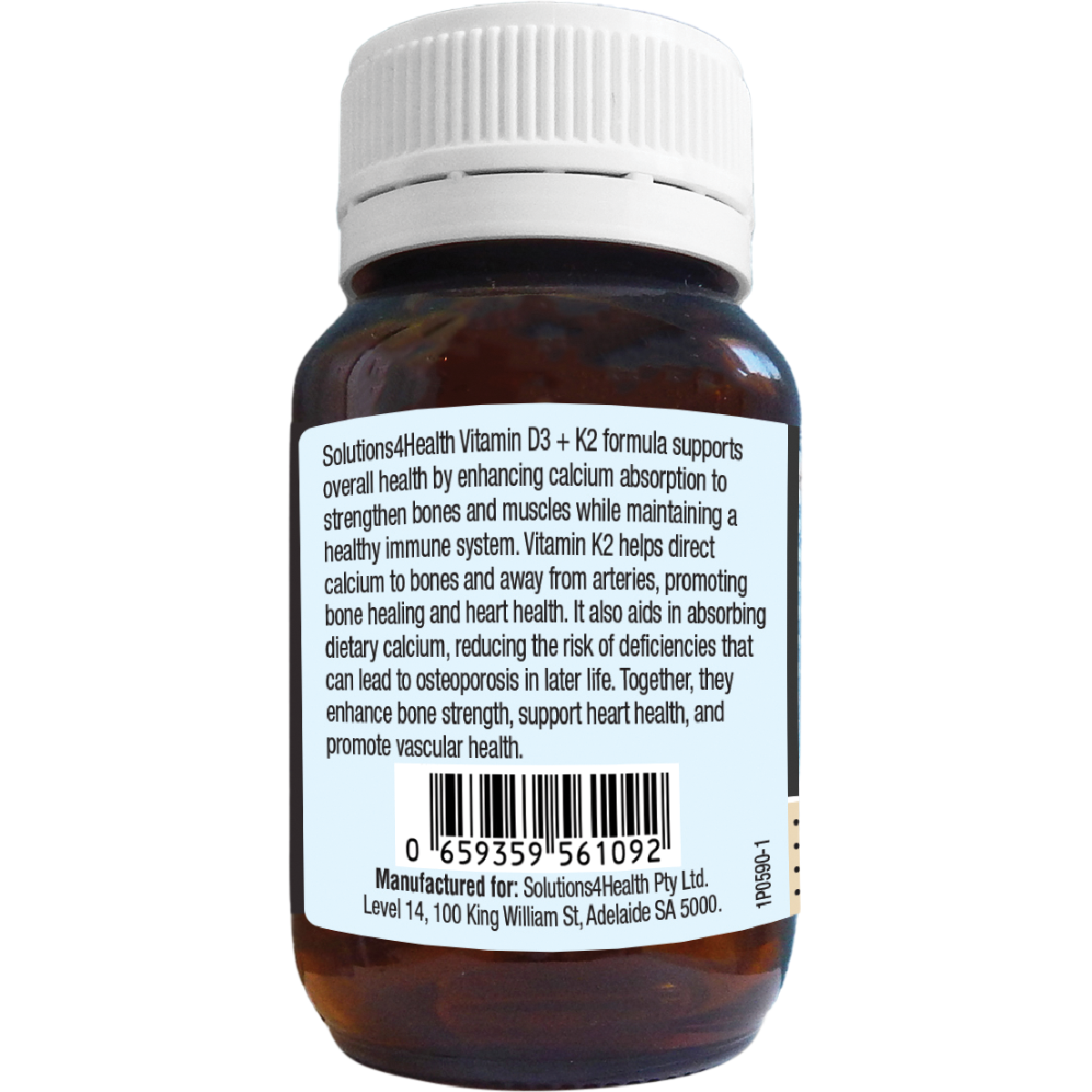 Solutions 4 Health Vitamin D3 + K2 60 Capsules