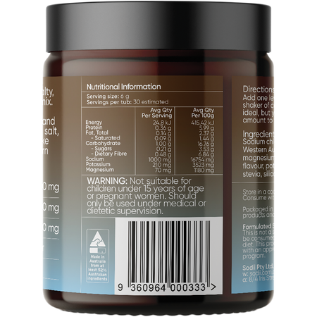 Sodii Everyday Hydration Salts Salty Chocolate Powder 185g