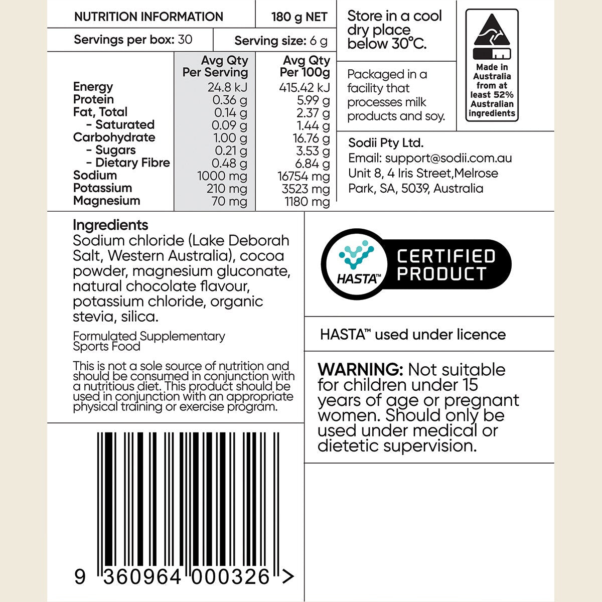 Sodii Everyday Hydration Salts Salty Chocolate 30pk