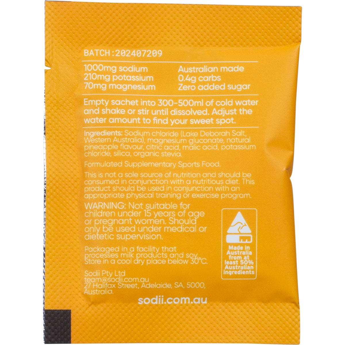 Sodii Everyday Hydration Salts Salty Pineapple 30pk