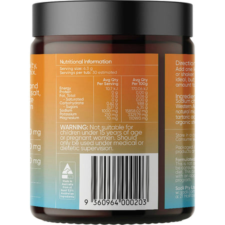 Sodii Everyday Hydration Salts Salty Mandarin 185g