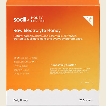 Sodii Raw Electrolyte Honey Salty Honey Hasta Cert 20x34g
