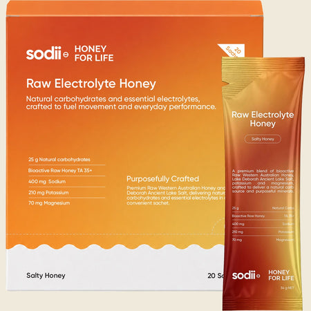 Sodii Raw Electrolyte Honey Salty Honey Hasta Cert 20x34g