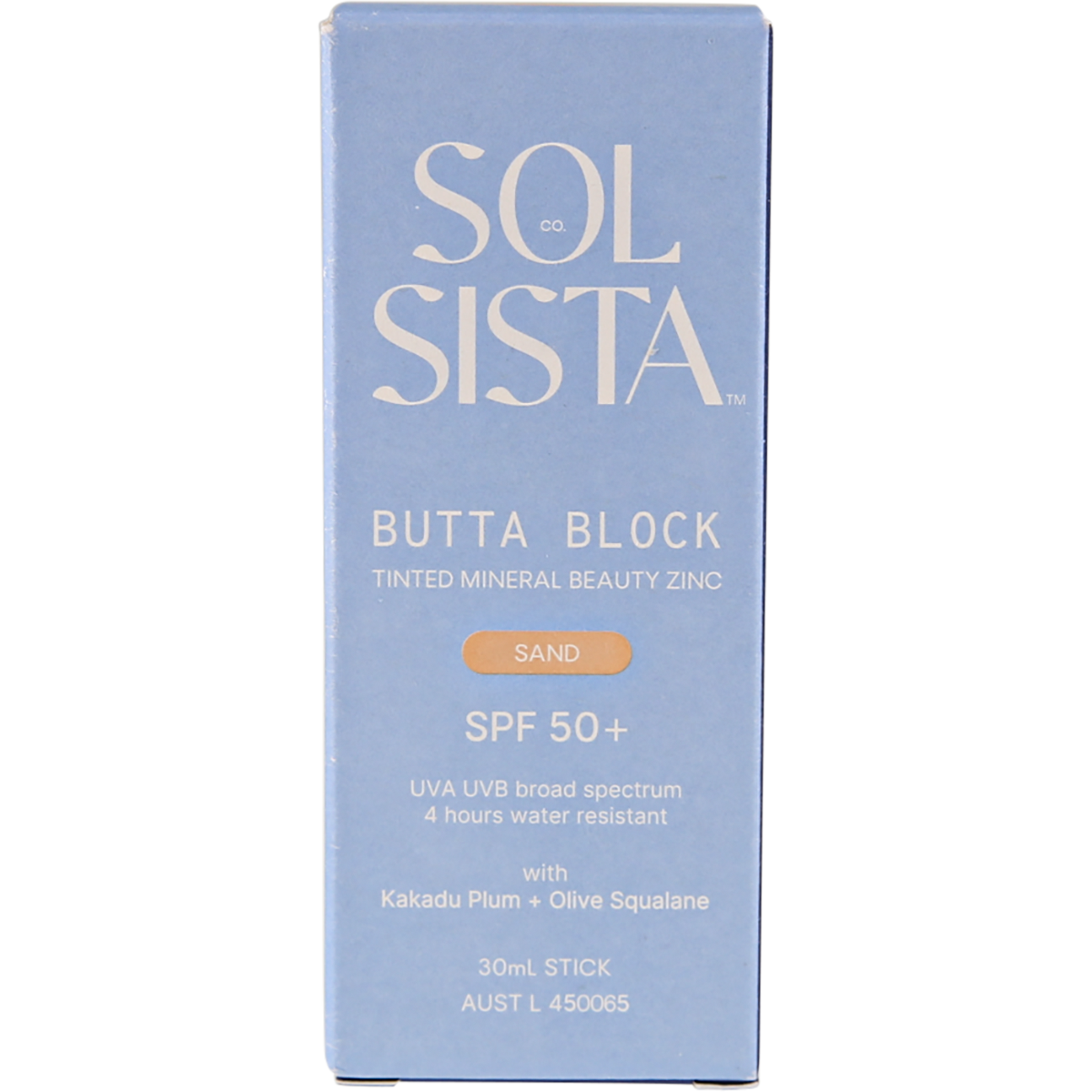 Sol Sista Collective Butta Block SPF50+ Tinted Mineral Beauty Zinc Sand 30ml