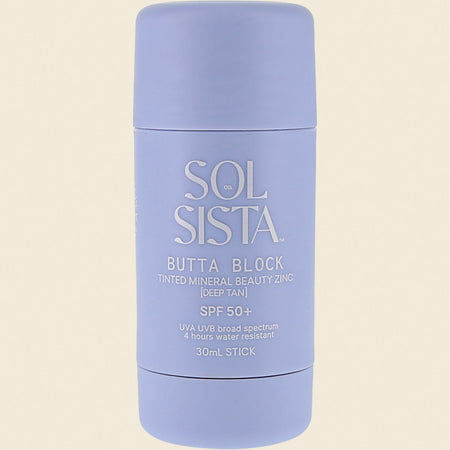 Sol Sista Collective Butta Block SPF50+ Tinted Mineral Beauty Zinc Deep Tan 30ml