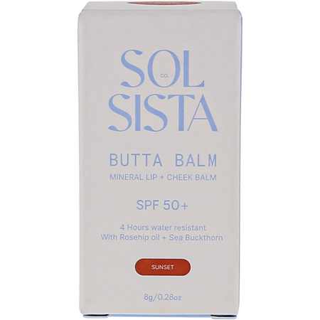 Sol Sista Collective Butta Balm SPF50+ Mineral Lip & Cheek Balm Sunset 8g