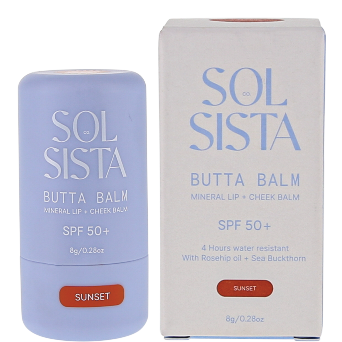 Sol Sista Collective Butta Balm SPF50+ Mineral Lip & Cheek Balm Sunset 8g