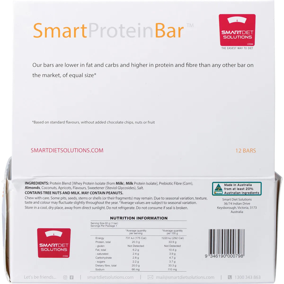 SMART PROTEIN BAR Apricot Coconut Protein Bar 12x60g