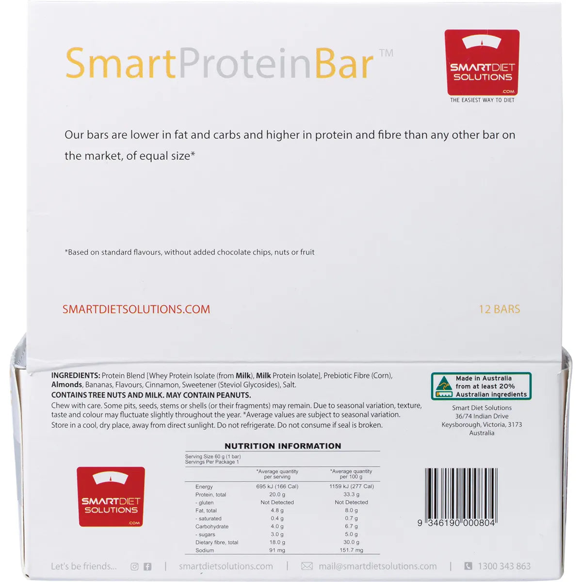 SMART PROTEIN BAR Banana Bread Protein Bar 12x60g