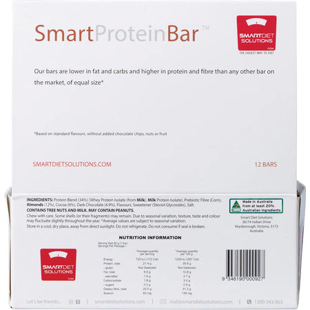 SMART PROTEIN BAR Chocolate Choc Chip Protein Bar 12x60g