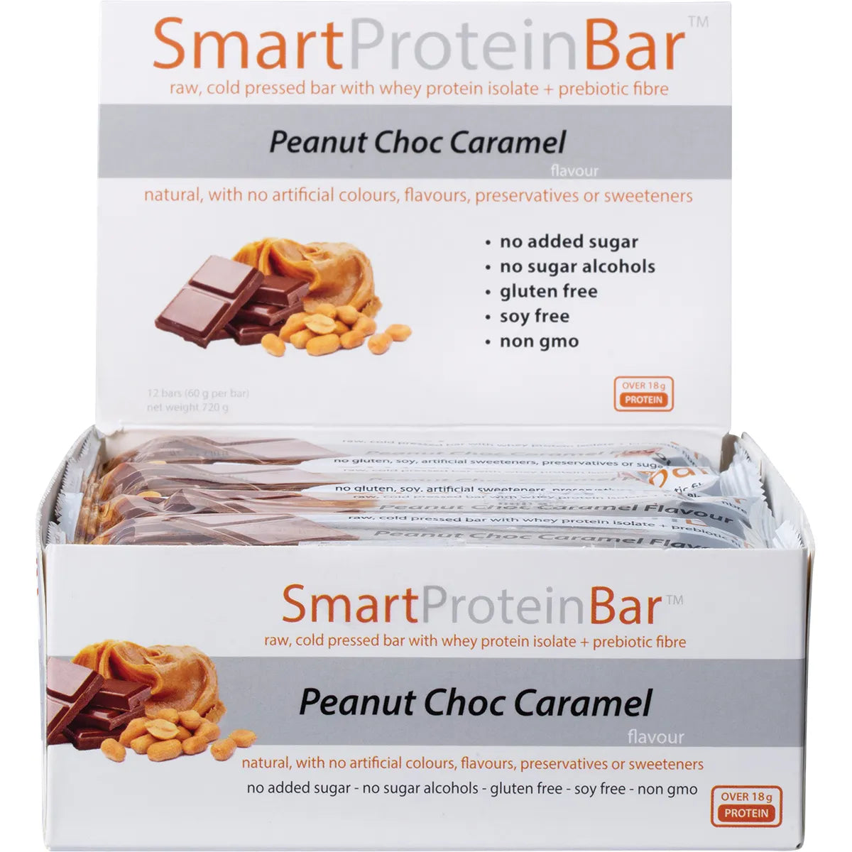 SMART PROTEIN BAR Peanut Choc Caramel Protein Bar 12x60g