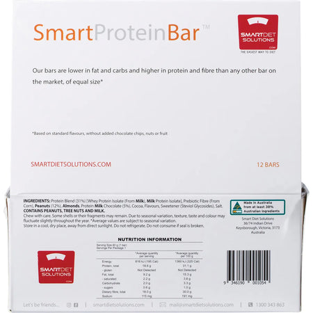 SMART PROTEIN BAR Peanut Choc Caramel Protein Bar 12x60g
