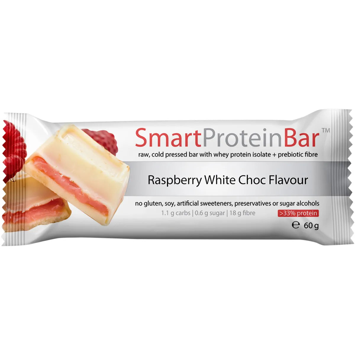 SMART PROTEIN BAR Raspberry White Chocolate Protein Bar 12x60g