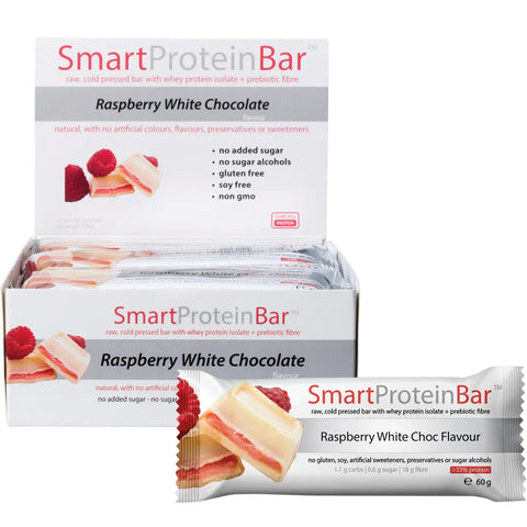 SMART PROTEIN BAR Raspberry White Chocolate Protein Bar 12x60g