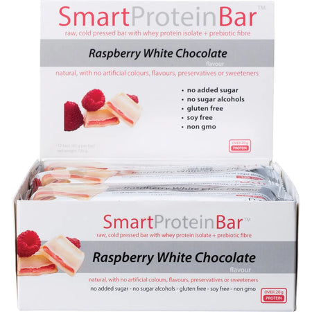 SMART PROTEIN BAR Raspberry White Chocolate Protein Bar 12x60g