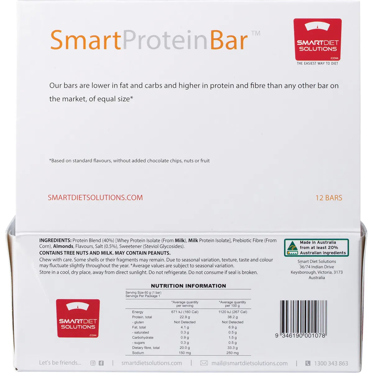 SMART PROTEIN BAR Salted Caramel Protein Bar 12x60g