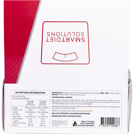 Smart Protein Bar Peaches & Cream Flavour Protein Bar 12x60g