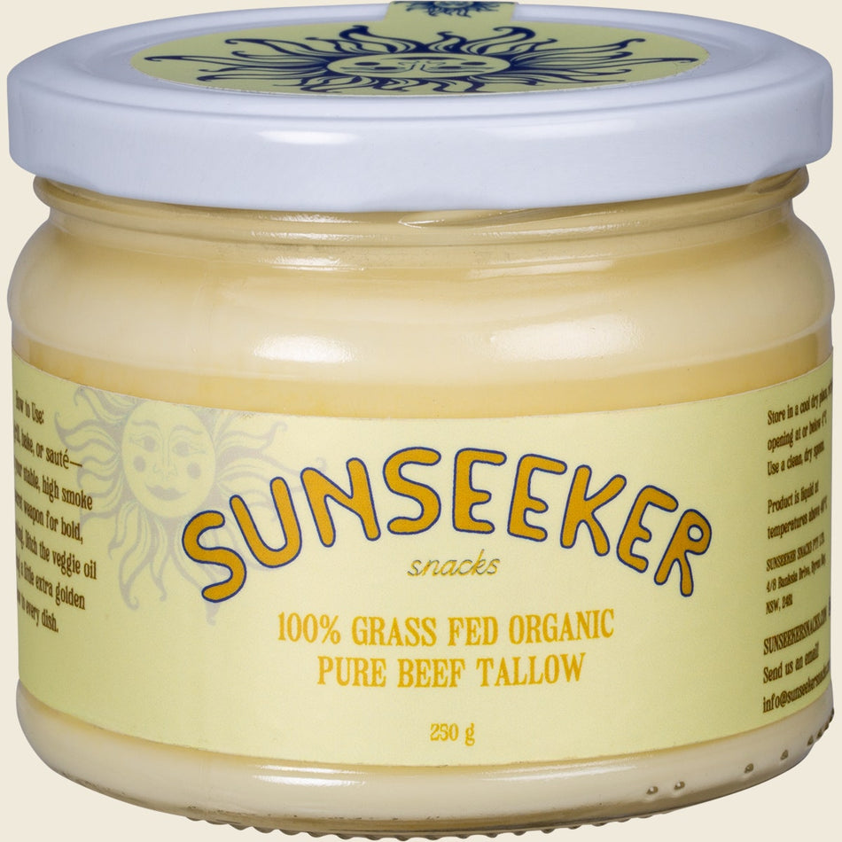 Sunseeker Snacks Organic Grass Fed Beef Tallow 250g