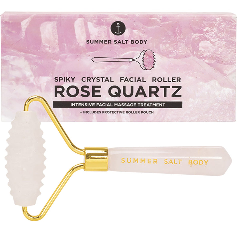SUMMER SALT BODY Spiky Crystal Facial Roller Rose Quartz 1