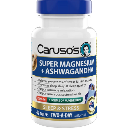 Caruso's Super Magnesium + Ashwagandha 42 Tablets