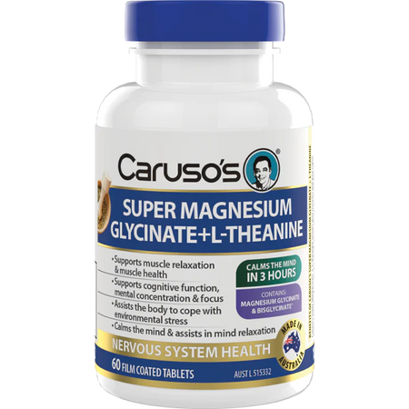 Caruso's Super Magnesium Glycinate + L-Theanine 60 Tablets