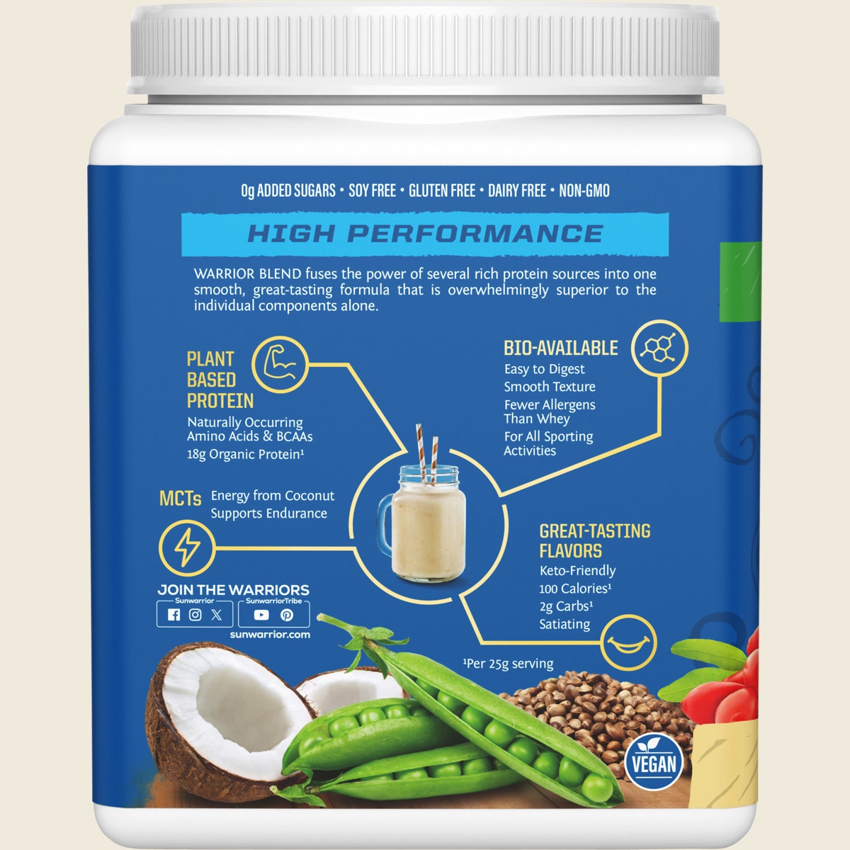 Sunwarrior Protein Powder Warrior Blend Vanilla 375g