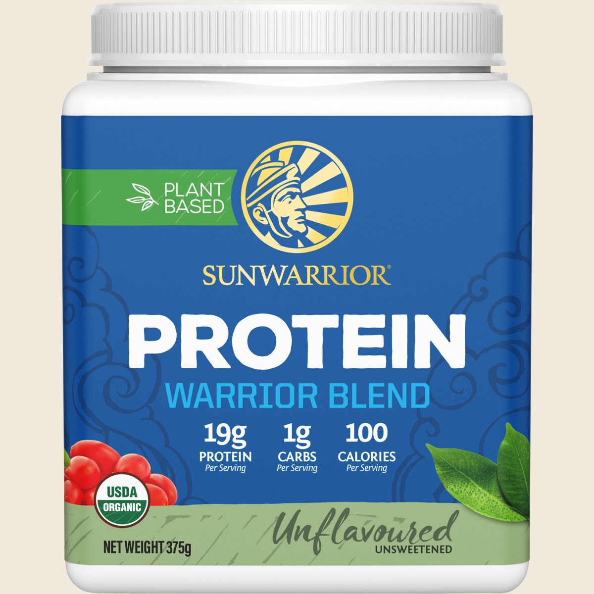 Sunwarrior Protein Powder Warrior Blend Unflavoured 375g