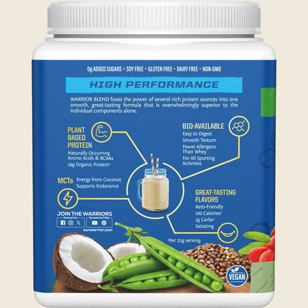 Sunwarrior Protein Powder Warrior Blend Unflavoured 375g