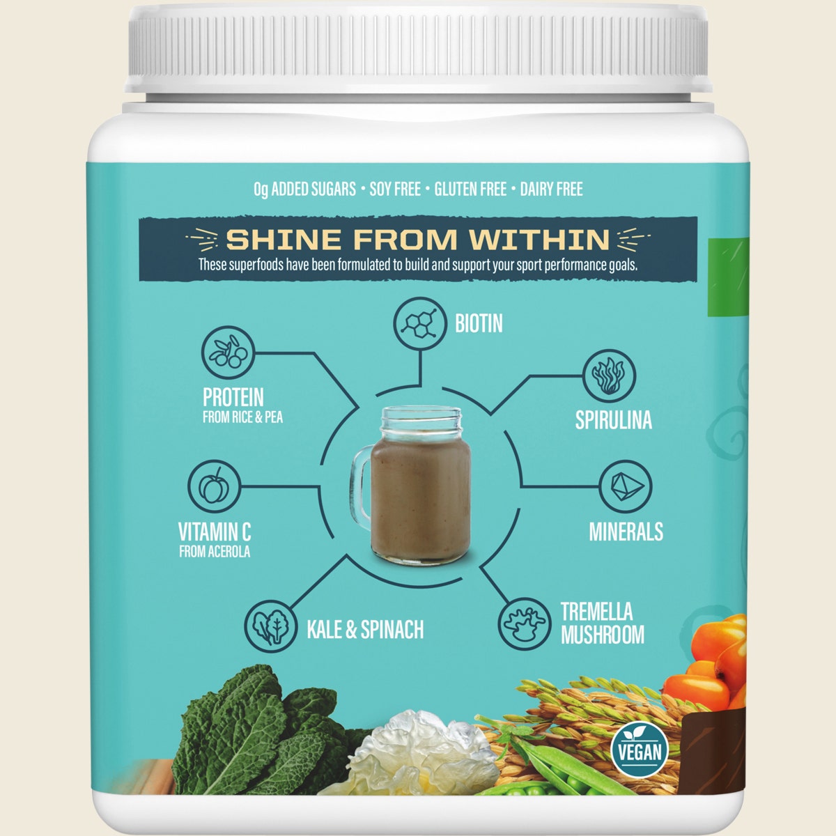 Sunwarrior Collagen Building Protein Peptides Chocolate Fudge 500g