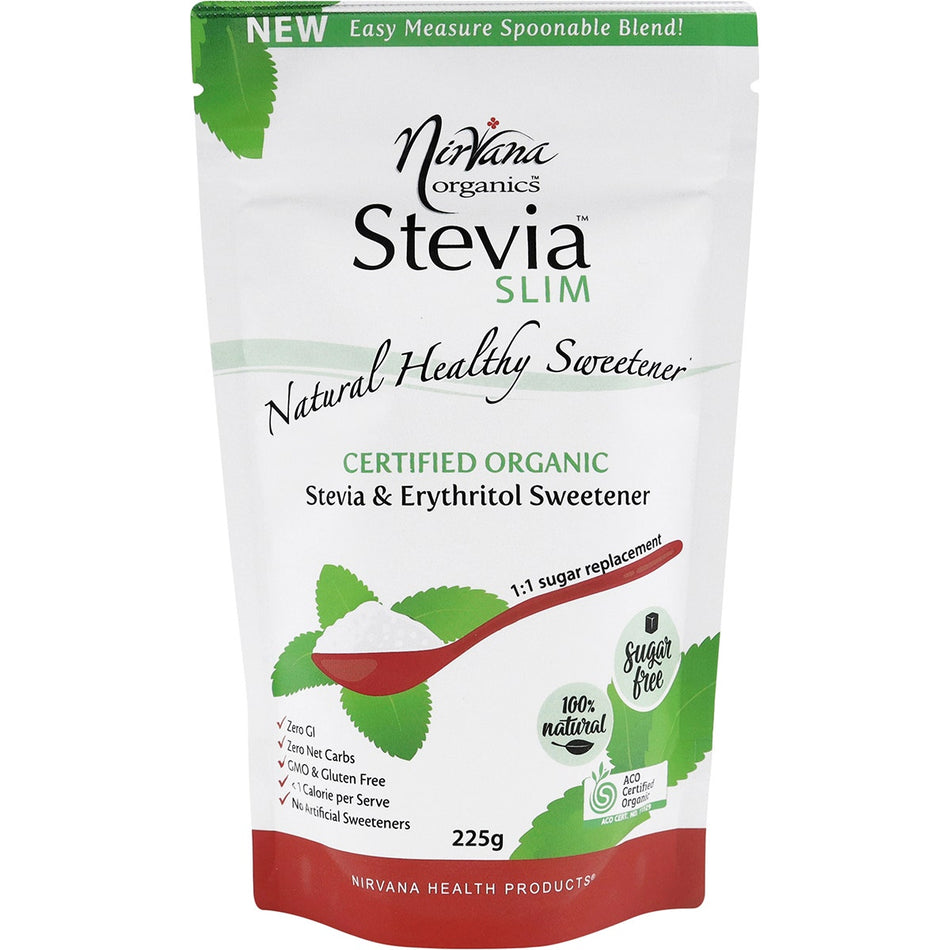 NIRVANA ORGANICS Stevia & Erythritol Sweetener Stevia Slim Spoonable 225g