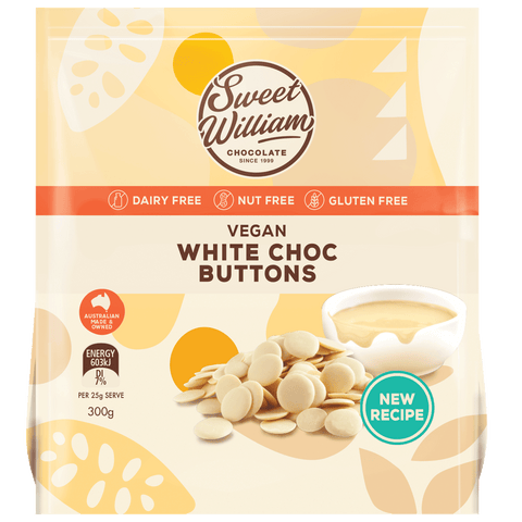 Sweet William Baking Buttons White Choc 300g (Pack of 5)