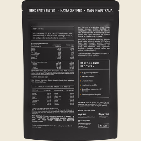 Switch Nutrition Perform Whey Protein Isolate Hasta Cert Vanilla 750g