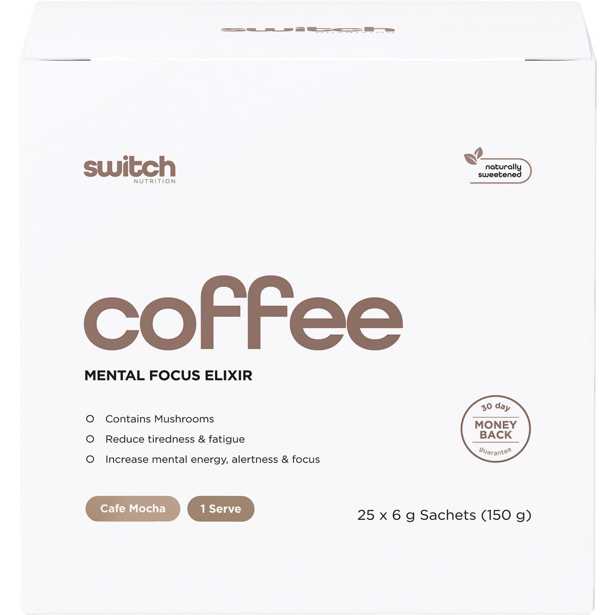 Switch Nutrition Coffee Mental Focus Elixir Cafe Mocha 25pk