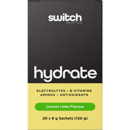 SWITCH NUTRITION Hydrate Electrolytes No Added Sugar Lemon Lime 20x6g