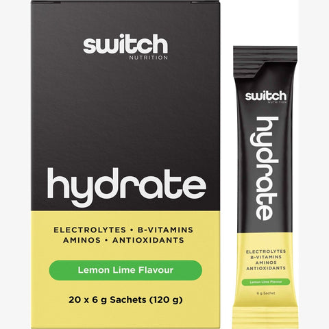SWITCH NUTRITION Hydrate Electrolytes No Added Sugar Lemon Lime 20x6g