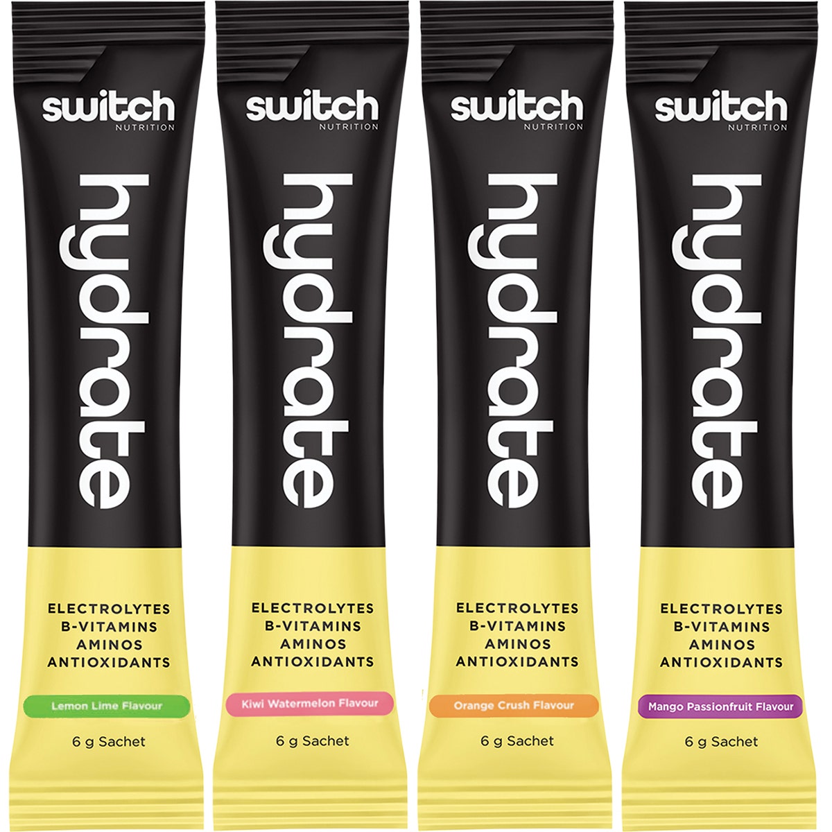 Switch Nutrition Hydrate Electrolytes No Added Sugar Assorted Flavours 20x6g