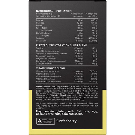 Switch Nutrition Hydrate Electrolytes No Added Sugar Assorted Flavours 20x6g