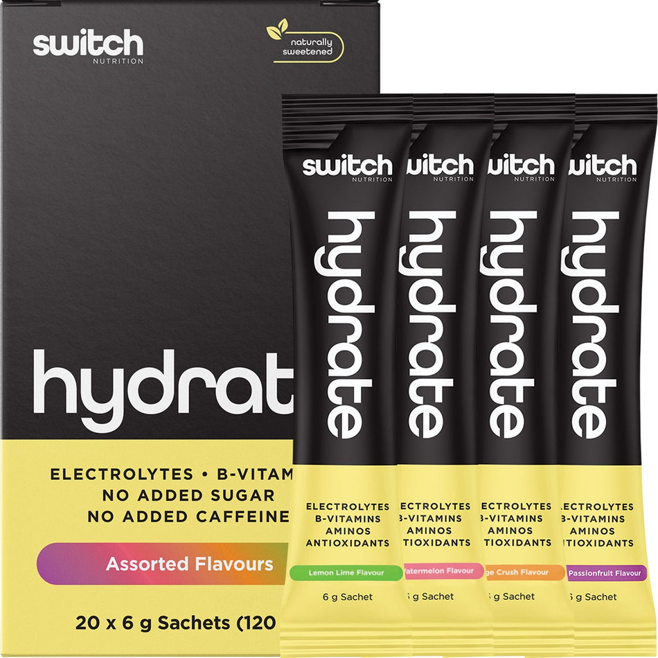 Switch Nutrition Hydrate Electrolytes No Added Sugar Assorted Flavours 20x6g