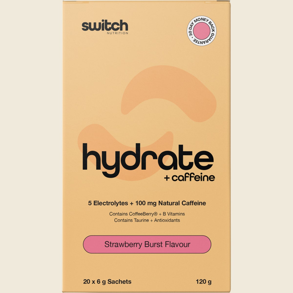 Switch Nutrition Hydrate + Caffeine Sachets Strawberry Burst 20x6g