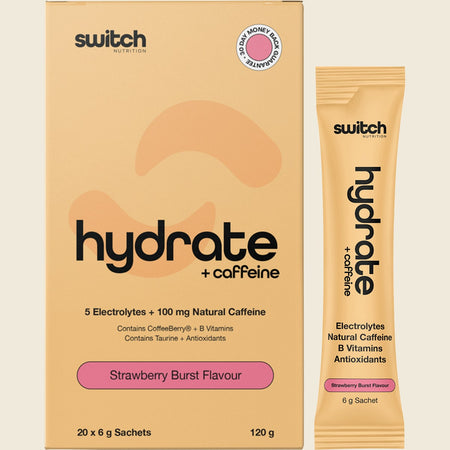 Switch Nutrition Hydrate + Caffeine Sachets Strawberry Burst 20x6g