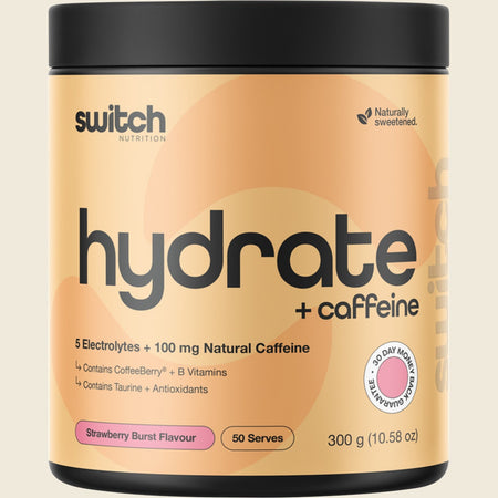 Switch Nutrition Hydrate + Caffeine Strawberry Burst 300g