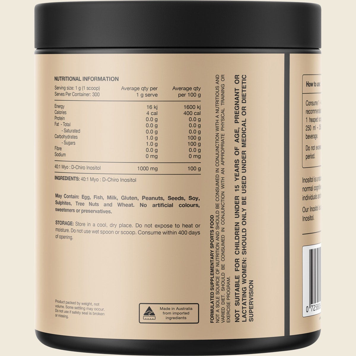 Switch Nutrition Inositol 40:1 MYO : D-Chiro Inositol 300g