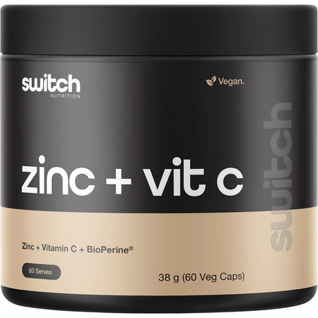 Switch Nutrition Zinc + Vitamin C 60 Caps