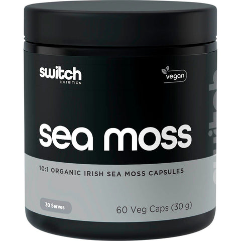 SWITCH NUTRITION Sea Moss 10:1 Organic Irish Sea Moss Capsules 60 Caps